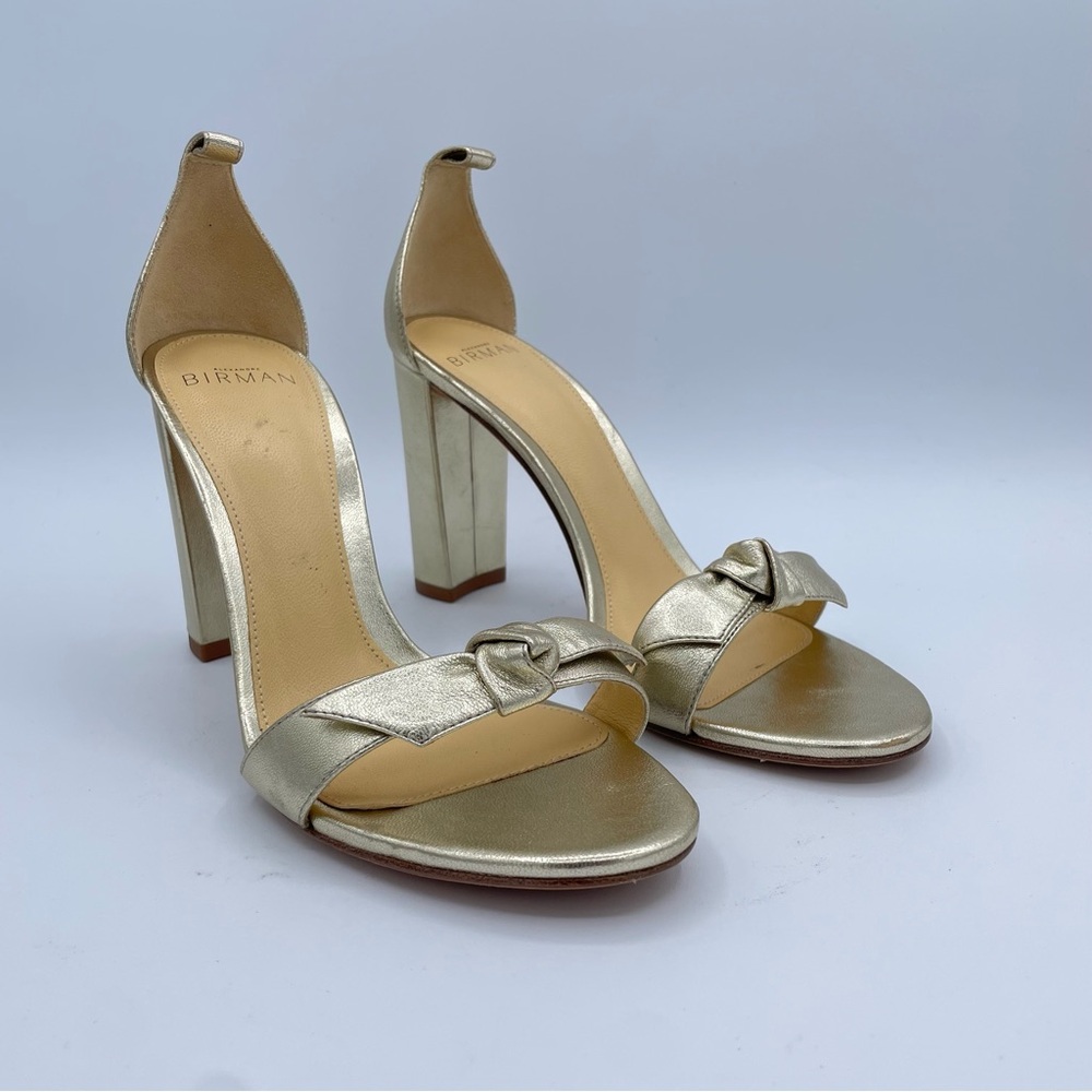 Alexandre Birman Clarita Block Heeled Sandals 37 Gold